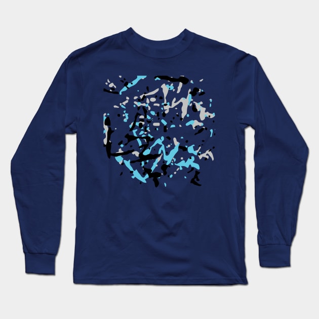 Blue Splat Long Sleeve T-Shirt by PNFDesigns